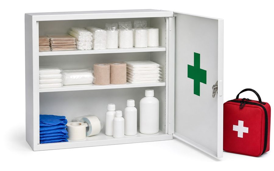 Wall-mounted first aid cabinet